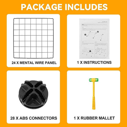 HUBSON Wire Cube Storage Organizer, Book/Toy/Craft/Potted Plants and petCloset Organizers and Storage Shelves, 6-Cube Freely Combinable Metal Grids Storage Shelf,Black Iron