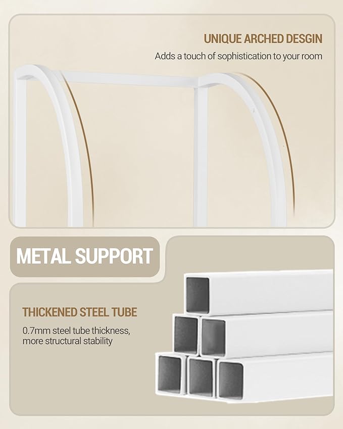 Bookshelf Narrow Bookcase, Tall Storage Rack with Steel Frame, Display Standing Shelf Unit, Skinny Book Shelf for Study Living Room Home Office, Industrial Style, 6-Tier White BC56013W