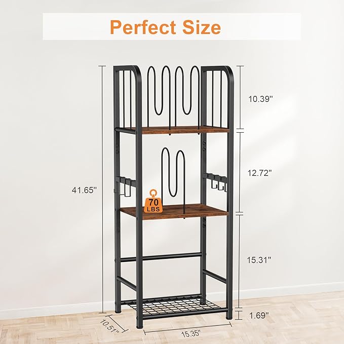 Snughome Towel Rack Free Standing 3-Tier M-Shaped Detachable Dividers, Metal Towel Storage Shelf for Bathroom, Pool Towel Rack Holder, Space-Saving Storage Organizer, Modern Bath Towel Storage Holder