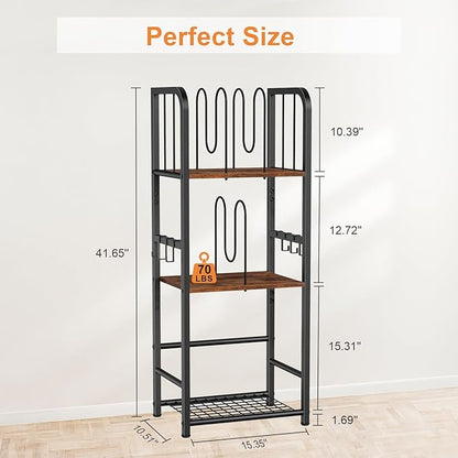 Snughome Towel Rack Free Standing 3-Tier M-Shaped Detachable Dividers, Metal Towel Storage Shelf for Bathroom, Pool Towel Rack Holder, Space-Saving Storage Organizer, Modern Bath Towel Storage Holder