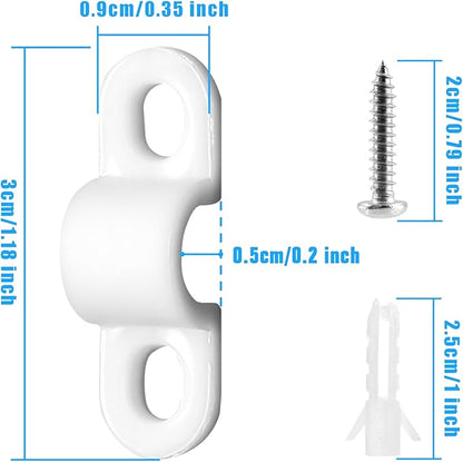 BokWin 48 Sets Wire Shelf Back Wall Clip,White Wire Shelf Loop Clips for Concrete Installation