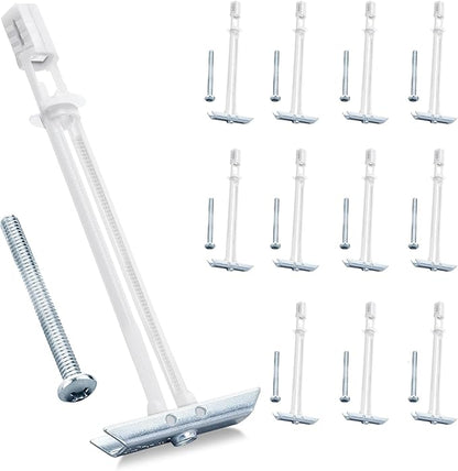 Heavy Duty Drywall Anchor Bolts with 1/4"-20 Fastener Suitable for TV Mounting Hollow Wall Anchor Bolt Screw Kit Supports Up to 270 lbs Each on 1/2 Inch Drywall Pack of 12