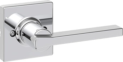 Kwikset Casey Interior Passage Door Handle, Lever for Closet and Hallway Doors, Reversible Non-Locking Handle Lever, Polished Chrome (Pack of 6)