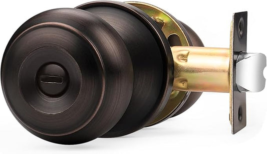 Probrico Privacy Door Knob Bed Bathroom Interior Door Handle Lock Oil Rubbed Bronze