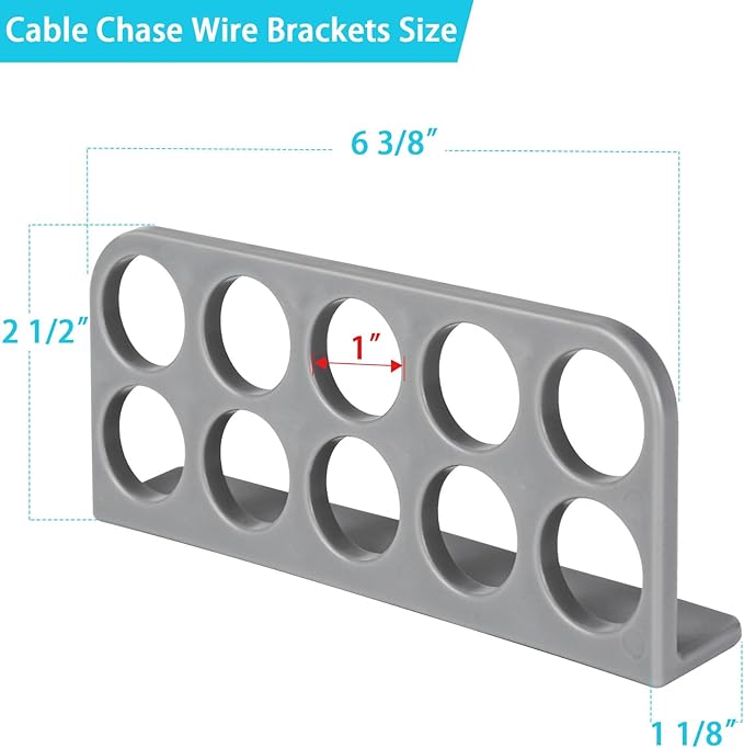 50Pack Cable Chase Wire Bracket,Cable Chase Bracket Support Organizer for NMB,Wire Stackers Keep Electrical Cord Tidy Clean&Save Time Space Labor,1" with 10-Hole Design