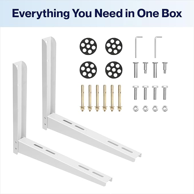 Della Heavy Duty Mini Split Wall Mounting Bracket for 6000-12000 BTU, Outdoor Ductless Air Conditioners Heat Pumps Adjustable Wall Mount Bracket, Supports up to 350 LBS