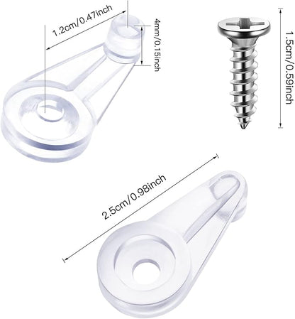 Blulu 20 Pack Mirror Holder Clips for 6 mm in (6/25) Glass Mirror Hanging Kit for Wall Mounting Hanging Retainer Fasteners with Screw and Anchors for Fixing Cabinet Door(Practical Style)
