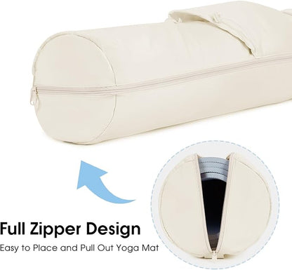 sportsnew Yoga Mat Bag, Full Zip Cargo Yoga Mat Carrier Bag with Drawstring Water Bottle Pocket and Bottom Wet Pocket, Exercise Yoga Mat Carrier Holder Multi-Functional Storage Bag Patent Pending
