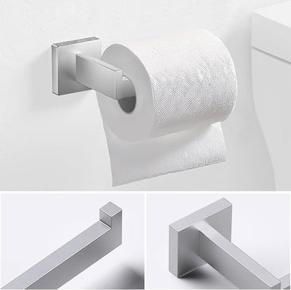 5 Piece Bathroom Towel Bar Set - SUS304 Stainless Steel Bath Towel Holder, 15.7 Inch Towel Racks for Bathroom Wall Mounted, Bathroom Hardware Accessories Set - Brushed Nickel