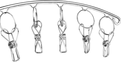 Toplife Clothes Hanger with 10 Clips, Stainless Steel, Windproof, for Drying Socks, Bras, Underwears, Baby Clothes, Hats, Scarfs, Towels, Pants and Gloves, Set of 4 (Outdoors)