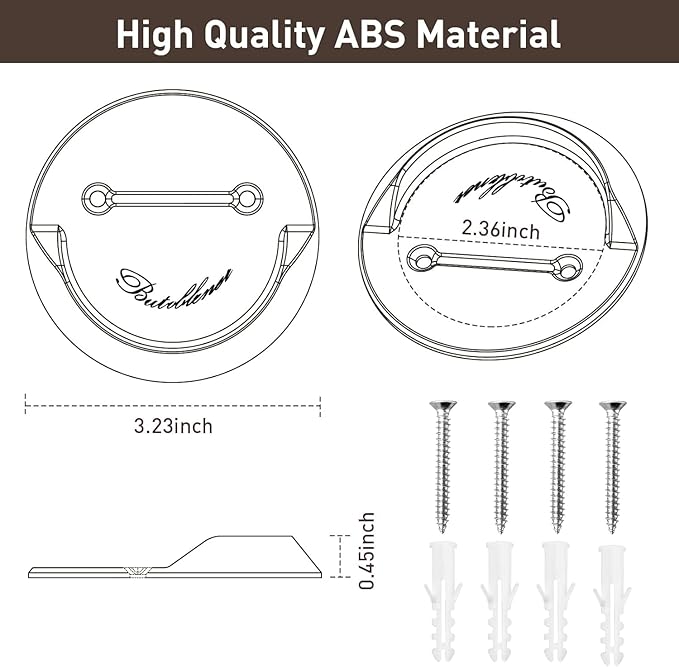 Shower Curtain Rod Holder for Wall,No-Drill Self-Adhesive Tension Rod Holder,Fits Shower Rod Under 2.36 Inches In Diameter,Holds up to 80 Pounds,Clear-ABS,2 Pack