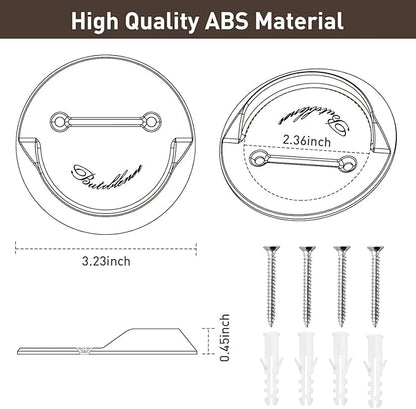 Shower Curtain Rod Holder for Wall,No-Drill Self-Adhesive Tension Rod Holder,Fits Shower Rod Under 2.36 Inches In Diameter,Holds up to 80 Pounds,Clear-ABS,2 Pack