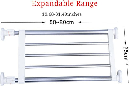 BAOYOUNI Expandable Closet Tension Shelf Storage Rack Heavy Duty Stainless Steel Adjustable Metal Organizer for Wardrobe, Cupboard, Kitchen, Bathroom Use, 19.68-31.49 Inch