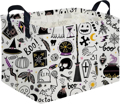 Halloween Ghost thriller basket,Empty Halloween basket,Horror and thriller decor,Trick or Treat Box for Boys and Girls,Horror decor(Magic Halloween)