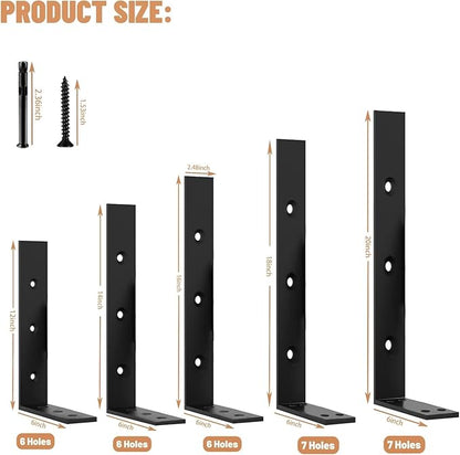 Premium Heavy Duty Countertop Brackets 18 inch 4 Pack (2/5" Thick),Granite Countertop Support 18" x 6" x 2 1/2",Shelf L Bracket Metal Corbels Suitable for Quartz,Wood,Concrete and Laminate Countertops