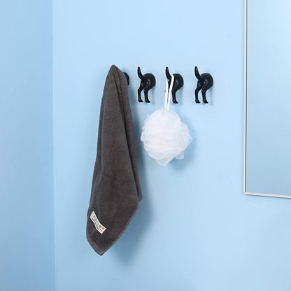 5 Pack Dog Tail Coat Hooks for Wall,Black Plastic Wall-Mounted Hat Hanger Butt Hook,Cute Towel Hooks for Bathroom,Decorative Peg for Hanging Coats,Bags,Key,Purse,Dog Leash