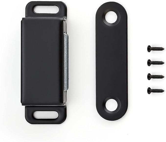 Ravinte 16 Pack Black Magnetic Door Catch, Matte Black Cabinet Magnets, Strong Magnetic Catch Latch for Kitchen Cabinets, Drawers & Cupboards, Stainless Steel Closures