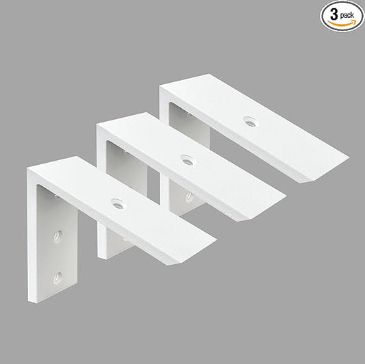 Heavy Duty 3 Pack 6 inch White Granite Countertop Support Bracket - 6"x6"x2.5" Shelf L Bracket Mantel Corbels for Quartz, Granite, Wood, Concrete, Laminate Countertops