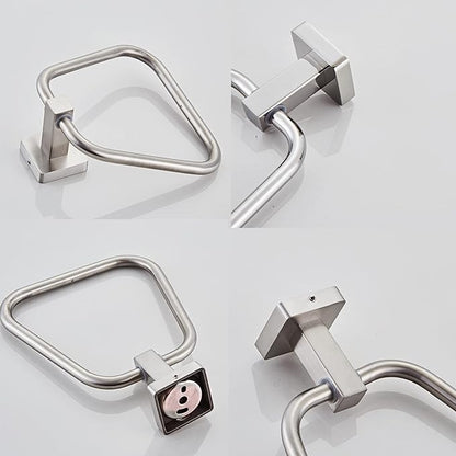 Brushed Nickel Towel Ring for Bathroom, Kitchen Bath Towel Holder Hangers Wall Mount Heavy Duty Stainless Steel