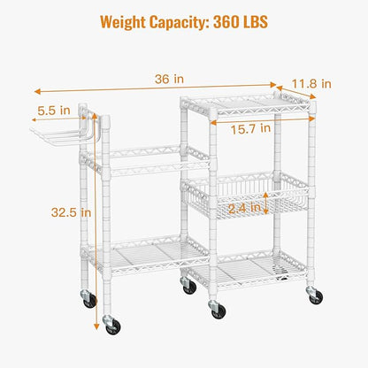 FUTASSI Home Gym Storage, 3 Tiers Workout Equipment Organizer with Wheels for Yoga Mats, Foam Roller, Dumbbells, Kettlebells, and Resistance Bands