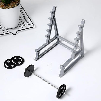 Squat Rack Pen Holder for Desk, Fun Desktop Accessories for Office, Barbell Gym Themed, Mini Pen Organizer Unique for All Fitness Enthusiasts and Weightlifting Fans Pencil Holders for Funny Gift