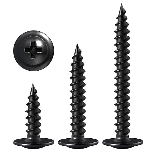 Wensilon（75 pcs）#14×2" Phillips Truss Head Wood Screws Black Galvanizing Quick Metal Self Tapping.