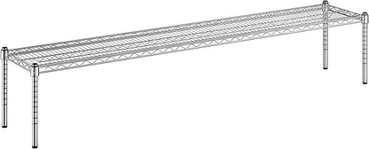14" x 72" x 14" Chrome Wire Storage Shelf, Dunnage Rack, Commercial 1 Tier Small Shelf