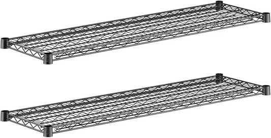 2-Pack Black 14" x 48" Additional Wire Shelf for Shelving Units, Replacement Shelves for Wire Rack