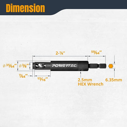 POWERTEC Shelf Pin Jig with 1/4" Self Pin Bit, Self Centering Drill Bit for 3/8' Holes, Woodworking Tool for Installing Shelf Pegs & Making Shelves & Cabinets (71653)