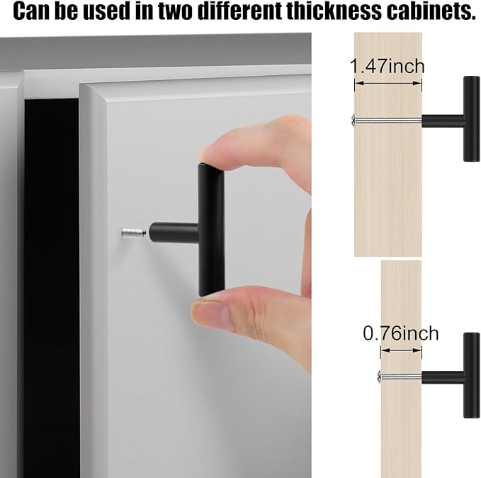 Romeda 12 Pack Black Cabinet Knobs, 2in Single Hole Cabinet Hardware with Screws 1in & 1.5in, Drawer Pulls (Black) for Kitchen Bedroom Bathroom Furniture