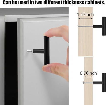 Romeda 12 Pack Black Cabinet Knobs, 2in Single Hole Cabinet Hardware with Screws 1in & 1.5in, Drawer Pulls (Black) for Kitchen Bedroom Bathroom Furniture
