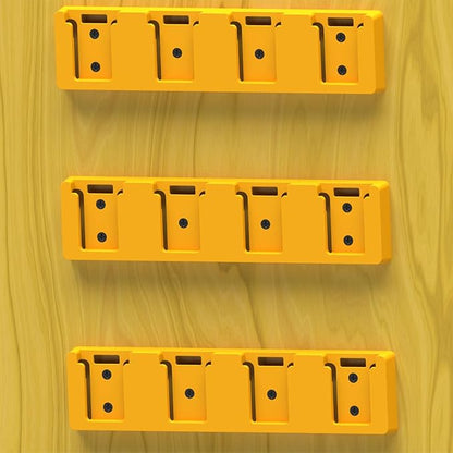 Battery Rack Compatible with DeWalt 20V Battery Holder, Mount 4 Slot Bulk Battery Garage Tool, Tools for Dewallt 20v , Wall Display Hook Holder (Black-4pc)
