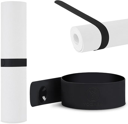 25" Yoga Mat Strap | Slap Band Holder for Carrying and Storage Mats | Rolled Scrunchie Yoga Essential Accessory