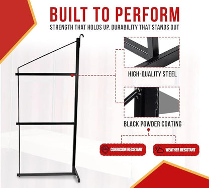 Mytee Products 3 Tier Shipping Container Shelving Bracket with 18"(D) x 60"(H) - Black Powder Coated Steel Shelf Brackets for Heavy Duty Trailer Containers - Easy to Assemble & Remove
