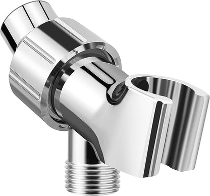 Adjustable Handheld Shower Head Holder- Brass Ball, Premium ABS Bracket- 360 Degree Rotatable Arm Mount and Hose Connector, Shower Adapter- Adjustable Shower Arm Mount, MAYYAYA (Chrome)