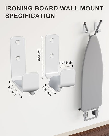 Ironing Board Holder 304 Stainless White, Ironing Board Hanger Y T Leg Heavy Duty Iron Board Holder Hook for Laundry Room