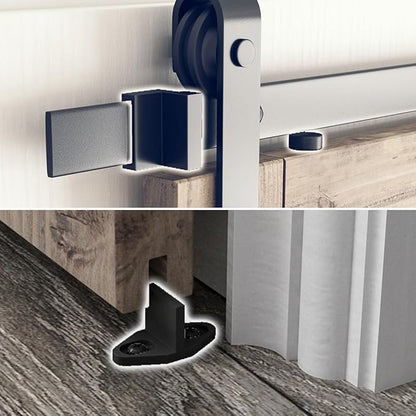 SMARTSTANDARD 8.2 FT Barn Door Hardware Kit -Sliding Barn Door Track - Smooth and Quiet - Easy to Install - Includes Step-by-Step Installation Instructions - Fits 48" Wide Door Panel (J Shape Hanger)