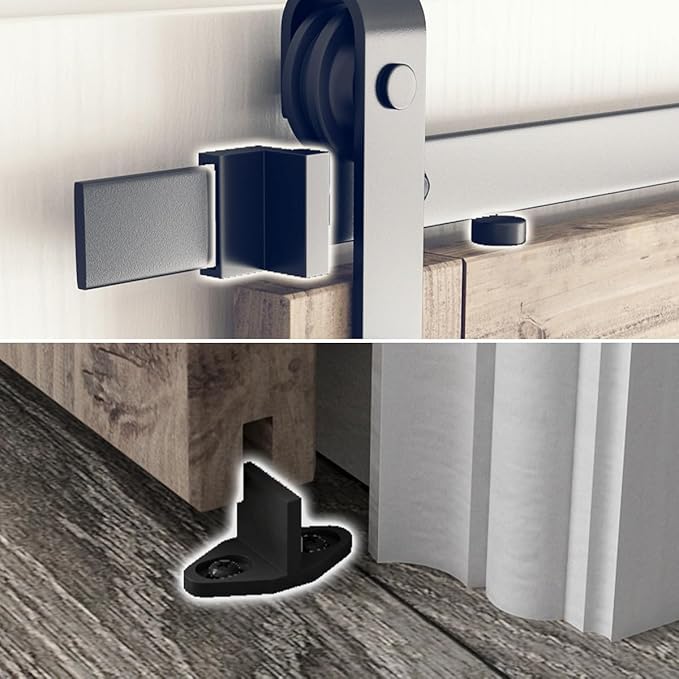 SMARTSTANDARD 6.8FT Barn Door Hardware Kit, Sliding Barn Door Track -Smoothly and Quietly -Easy to Install -Includes Step-by-Step Installation Instruction Fit 40" Wide Door Panel (J Shape Hanger)