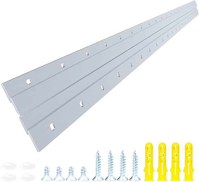 French Cleat Heavy Duty, Aluminum French Cleat, Headboard Wall Mounting Brackets with Screws, Heavy Mirror Mounting Hardware (42 Inch-1 Pair, Support 280 lbs)