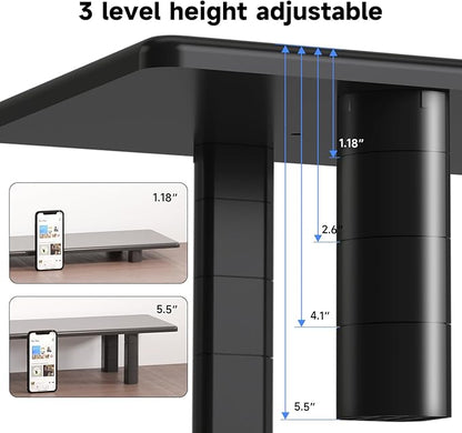 suptek Dual Monitor Stand Riser, 32.28Inch Large Monitor Stands for 2 Monitors, Computer Monitor Stand, Wooden Desktop Oraganizer Shelf for Office Desk Computer,TV,Laptop