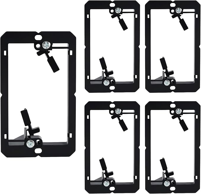 5 PCS Low Voltage Mounting Bracket, Ideal for Single Gang Wall Plate, HDMI, Telephone Wires, Network Cables, Coaxial and Speaker Cables, (Black)