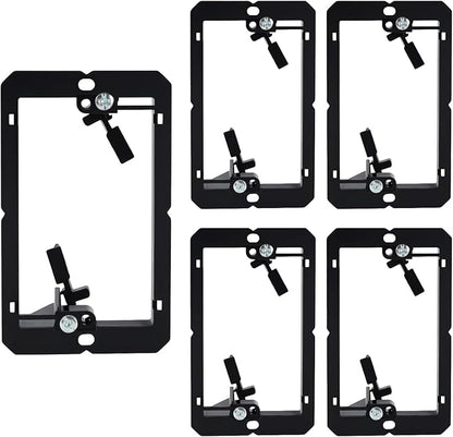 5 PCS Low Voltage Mounting Bracket, Ideal for Single Gang Wall Plate, HDMI, Telephone Wires, Network Cables, Coaxial and Speaker Cables, (Black)