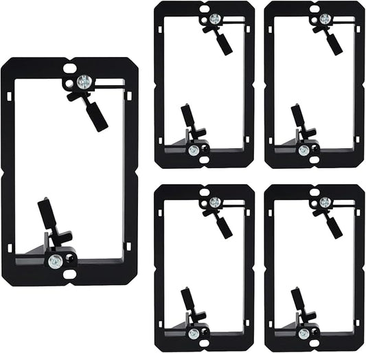 5 PCS Low Voltage Mounting Bracket, Ideal for Single Gang Wall Plate, HDMI, Telephone Wires, Network Cables, Coaxial and Speaker Cables, (Black)