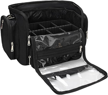 TANTO Makeup Brush Bag, Extra Large Makeup Case Professional Makeup Artist Bag Stand-up Cosmetic Bag Travel Makeup Brush Case with Shoulder Strap and Adjustable Divider