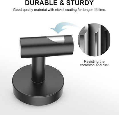 SetSail Towel Hooks for Bathrooms 6 Packs Screw-in Stainless Steel Bathroom Towel Hook Wall Mounted Matte Black Shower Towel Hooks for Coat Hanging, Drill Hole