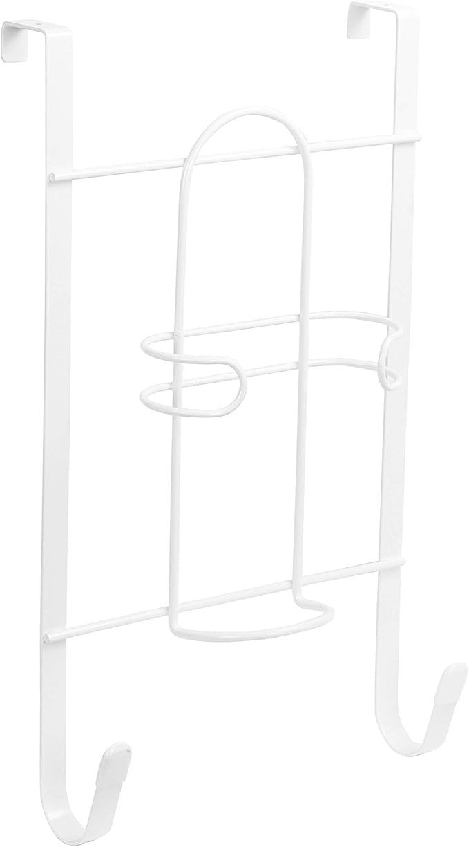 Spectrum Diversified Over-the-Door Iron & Ironing Board Holder, No-Installation Iron, Sturdy Steel Construction With Rubberized Hook Ends, Laundry Room Storage & Closet Organization