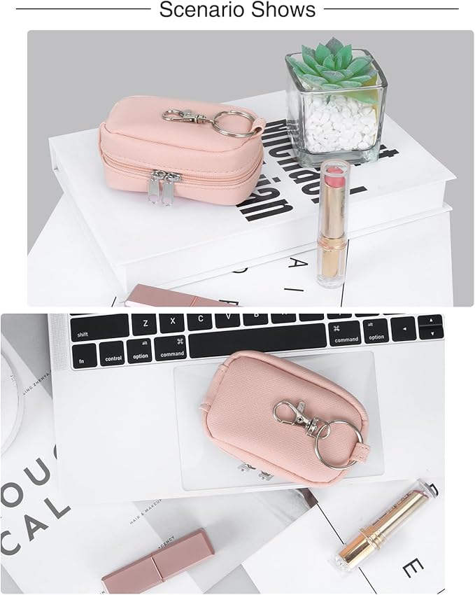 Chapstick Holder Bag Small Lip Balm Sleeve Pouch Lipstick Portable Storage Bag Lip Gloss Case With Hook Accessories