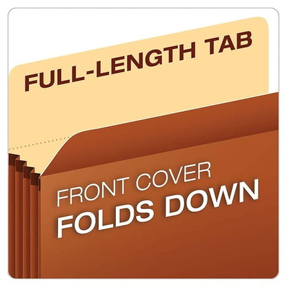 Pendaflex Expanding File Pockets, Letter Size, File Organizer for School, Home or Office, 5.25" Expansion, Reinforced with DuPont™ Tyvek® Material, Letter Size, Redrope, 10 Per Box (1534G-OX)