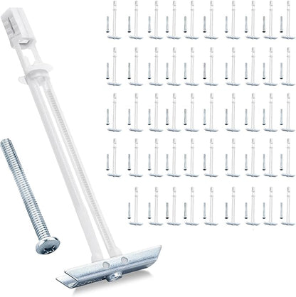 Heavy Duty Drywall Anchor Bolts with 1/4"-20 Fastener Suitable for TV Mounting Hollow Wall Anchor Bolt Screw Kit Supports Up to 270 lbs Each on 1/2 Inch Drywall Pack of 50