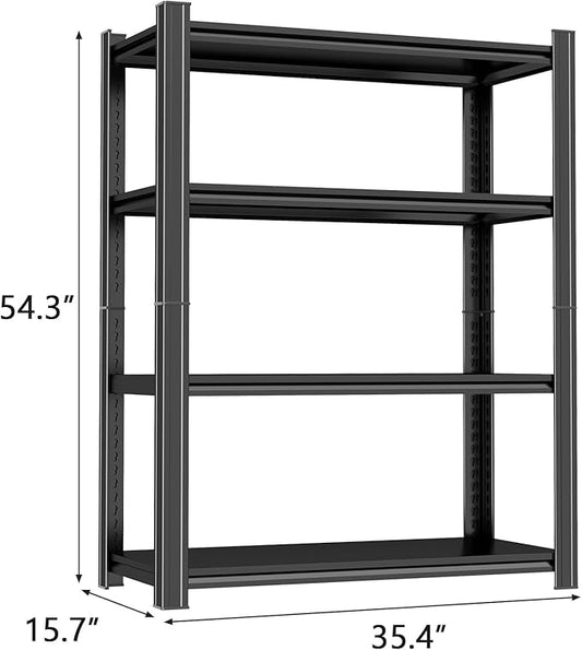Metal Garage Shelving Unit, Heavy Duty Adjustable Storage Shelves, Steel Shelving, 2000 lbs Capacity Shelves for Heavy Tools and Equipment, 4 Tier, 35.4" Wx 15.7" Dx 54.3" H
